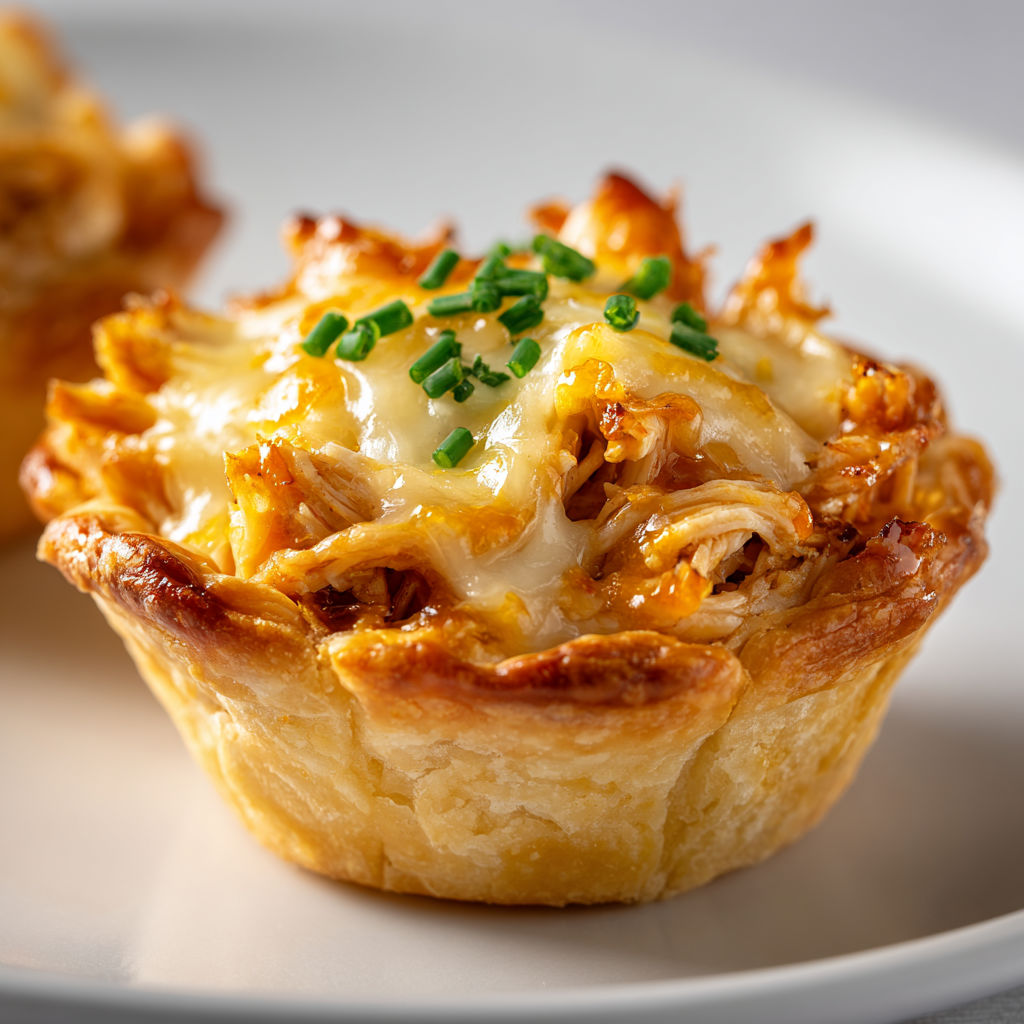 Mini-Tartelettes de Noël au Poulet et Sauce BBQ.