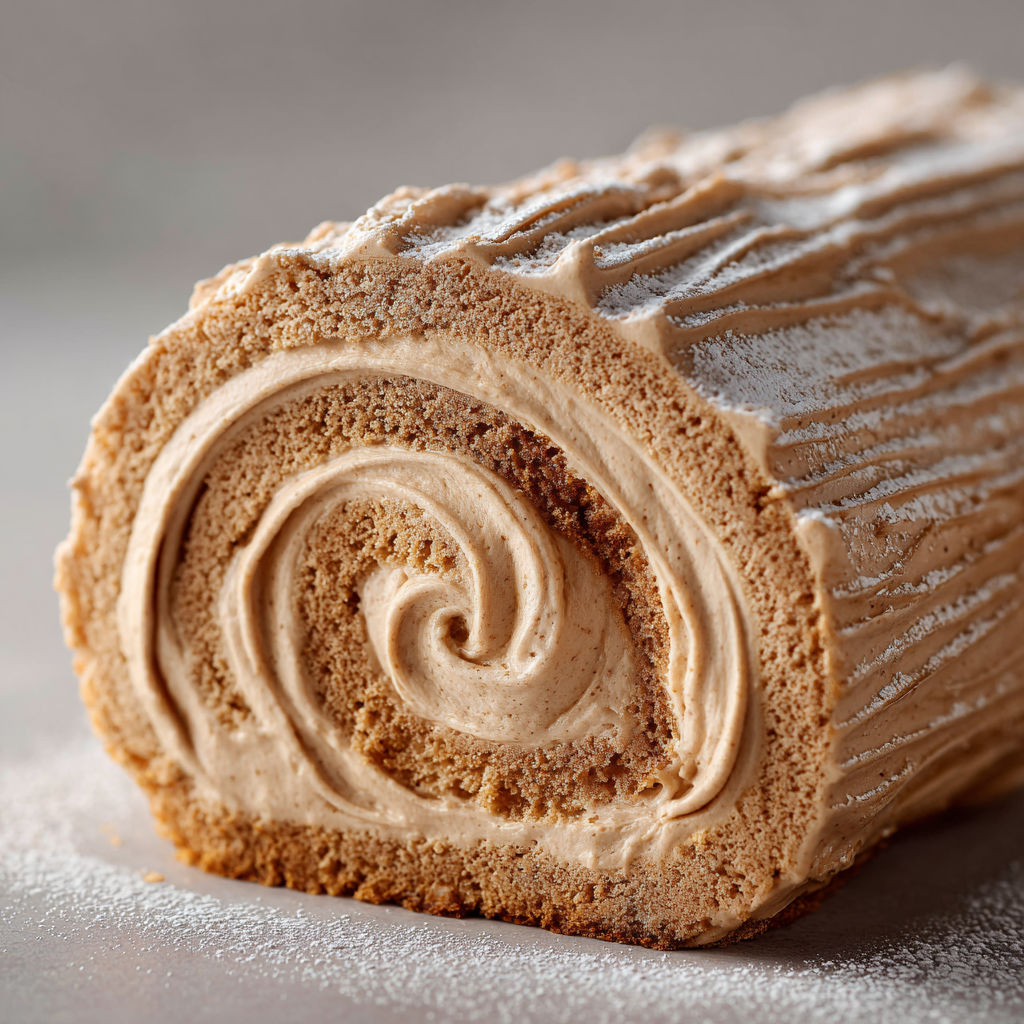 Roulé Café de Noël, crème au beurre ultra onctueuse.