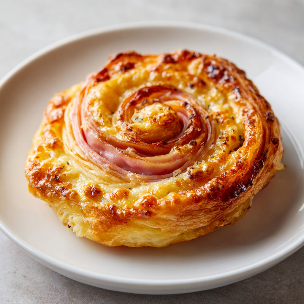 Feuilletés roulés super gourmands au jambon blanc et gruyère, tout dorés et prêts à faire craquer les fans d’apéro maison.