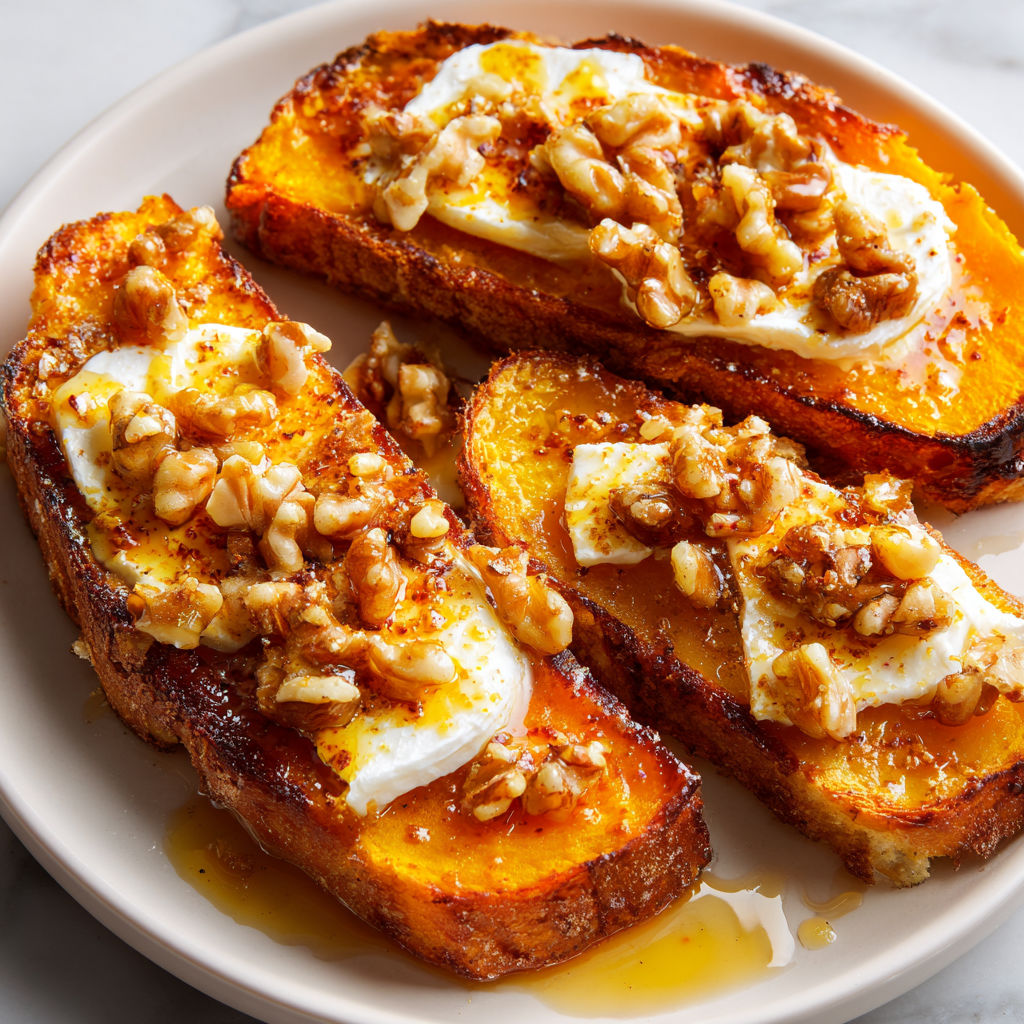 Butternut rôti doré, camembert coulant et noix croustillantes prêts à déguster.