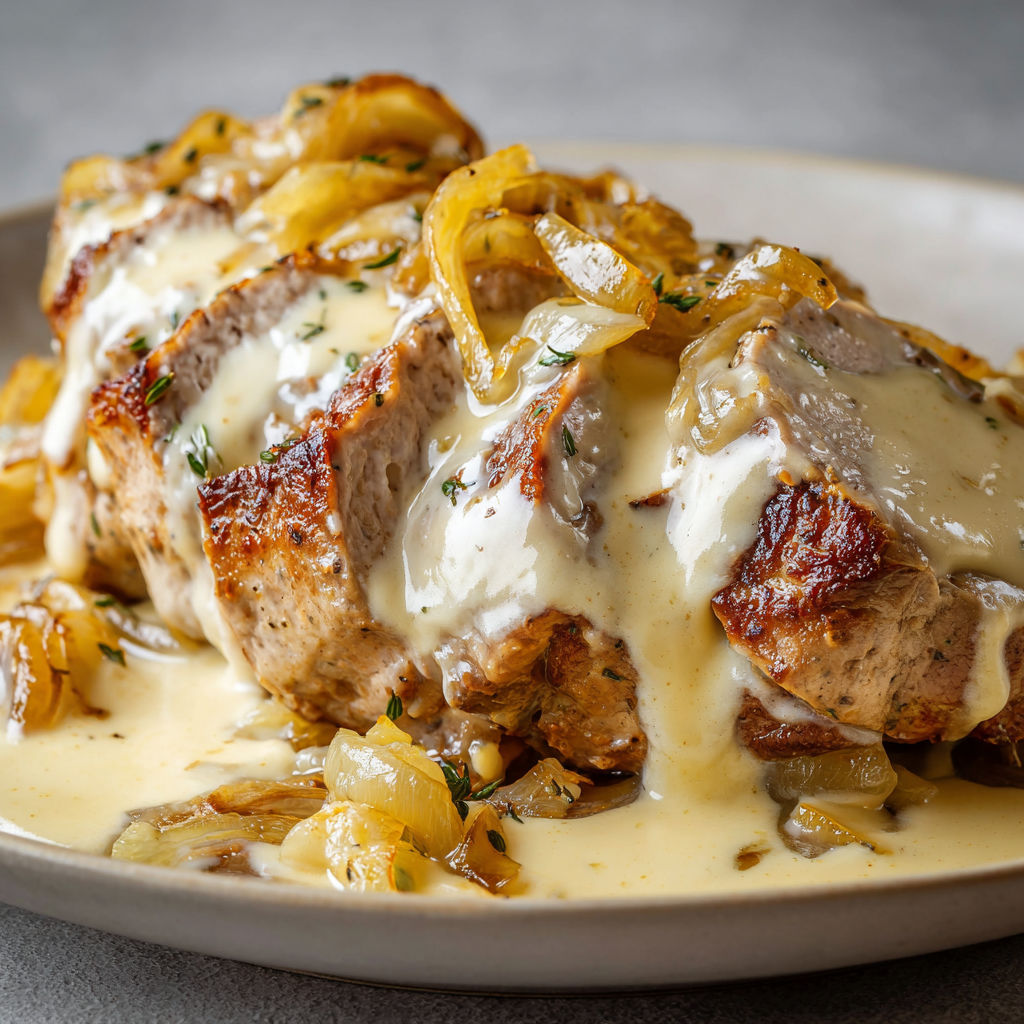 Filet mignon type montagne, oignons confits et reblochon tout coulant.