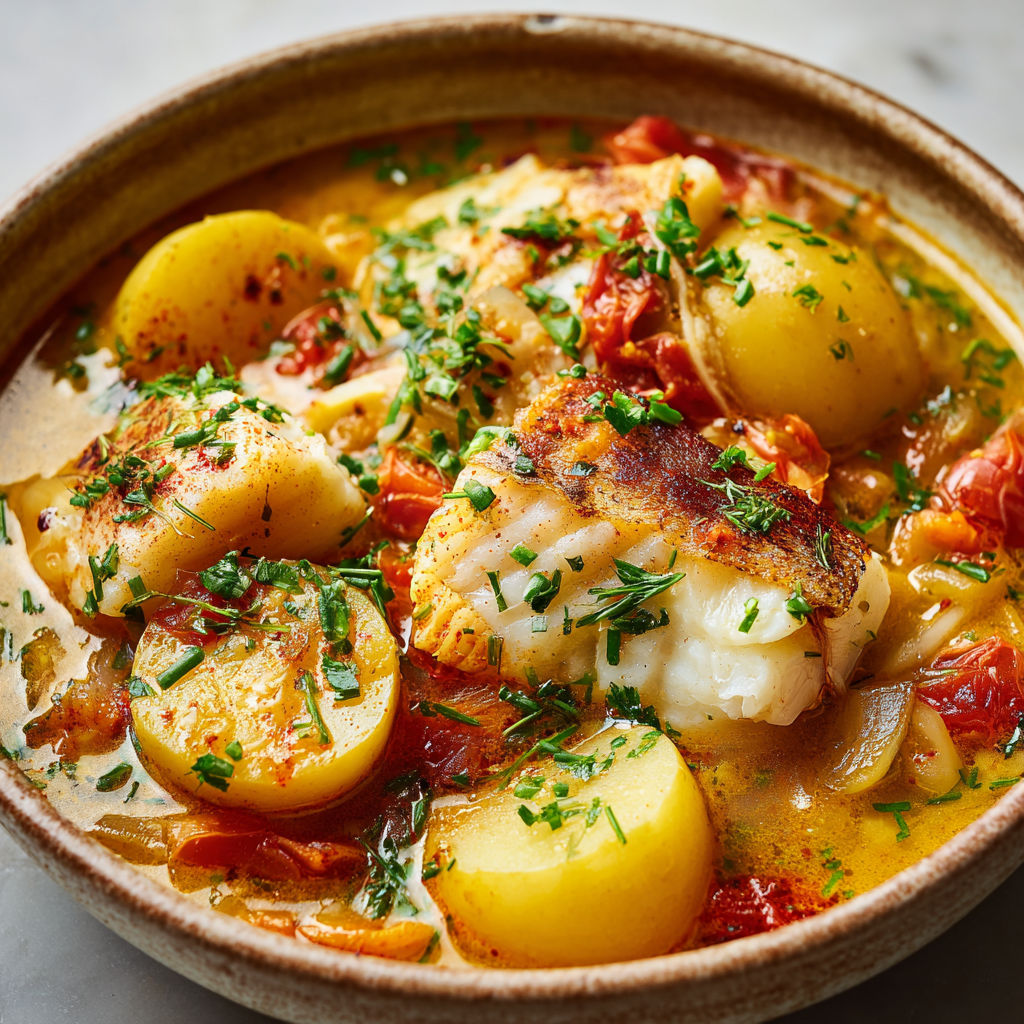 Délicieuse bouillabaisse maison, cabillaud fondant et parfum d’herbes du Sud.