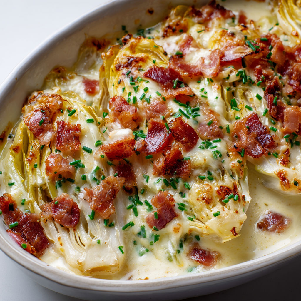 Une belle assiette de gratin d’endives moelleuses avec fromage filant et bacon.