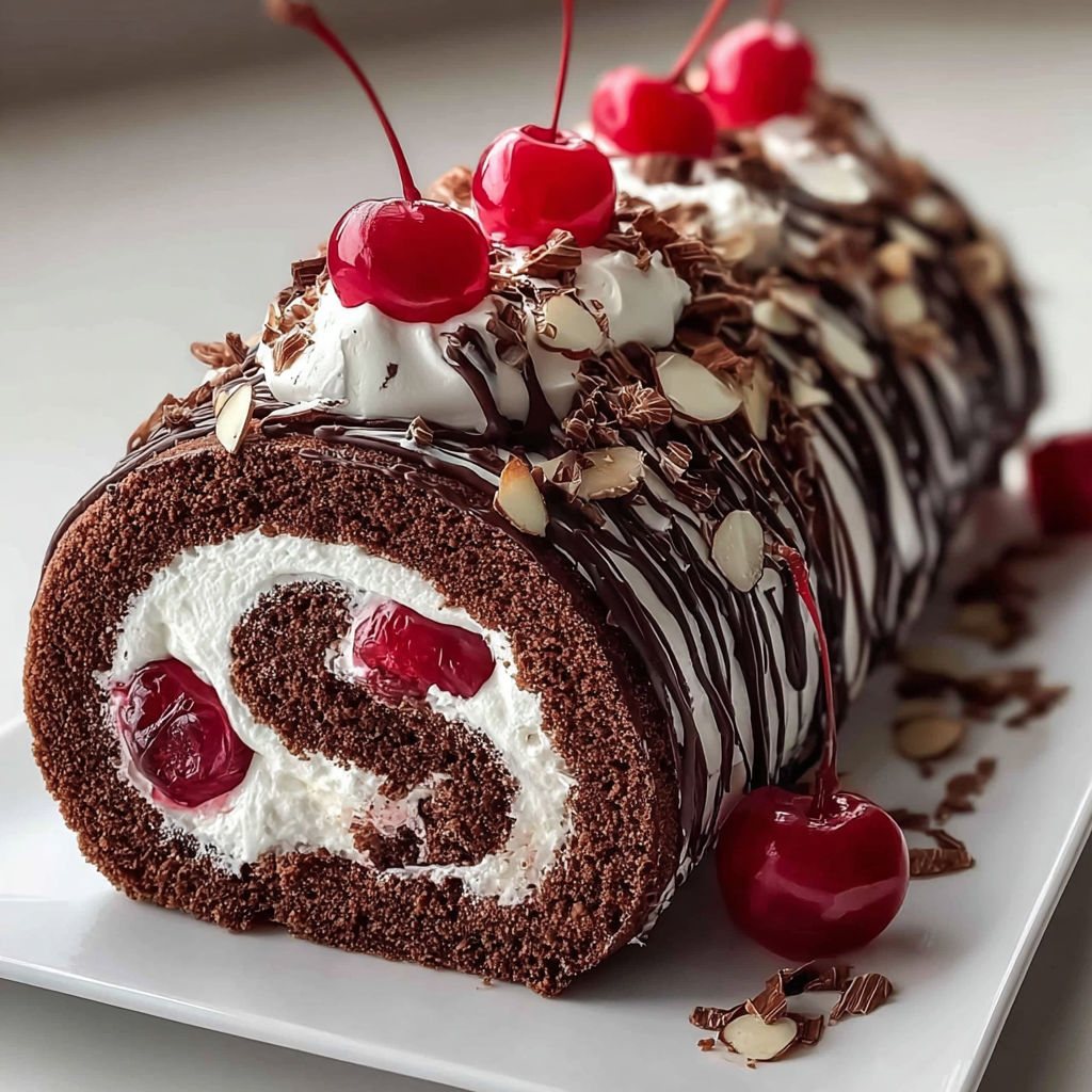 Un roulé suisse forêt-noire qui donne envie de craquer, façon maison.