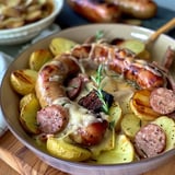 Mont d’Or fondant avec saucisses et pommes de terre au four