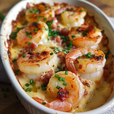 Gratin de crevettes chorizo parmesan