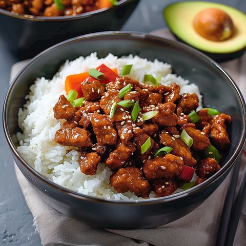Protéines de soja texturées façon boeuf sauté asiatique