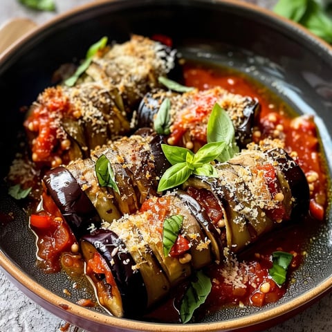 Aubergines roulées ricotta