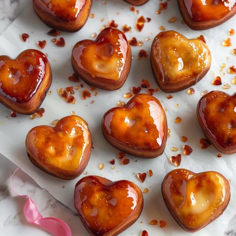 Donuts cœur délicats à la crème brûlée Saint-Valentin