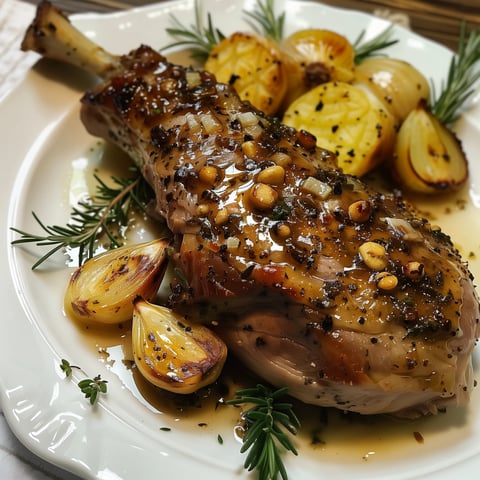 Gigot de sanglier au miel et moutarde
