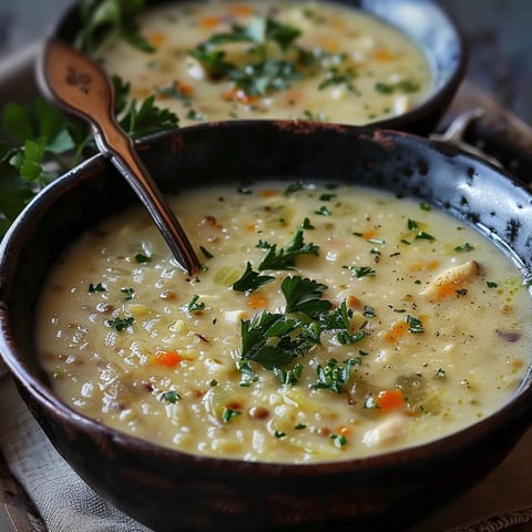 Ash-e jo iranienne à l’orge et yaourt : soupe poulet et herbes