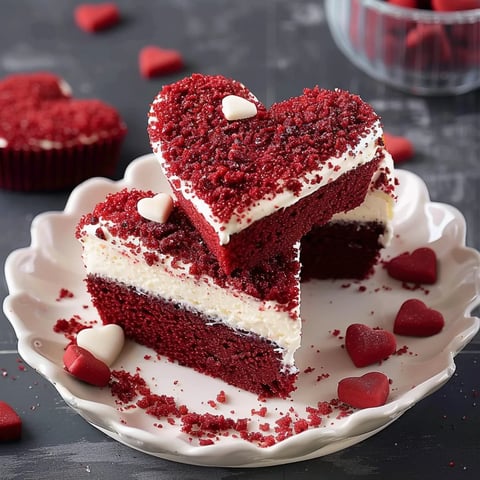 Délicieux Gâteaux Red Velvet en Cœur pour Saint-Valentin