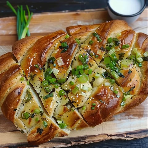 Pain Maison aux Oignons Verts et Beurre Parfumé