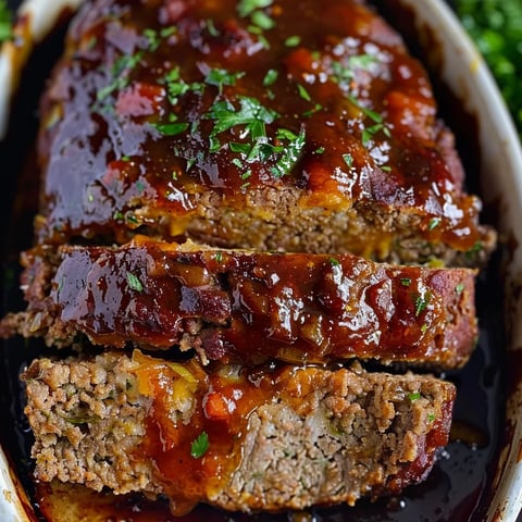 Image d'un délicieux pain viande bourbon glacé