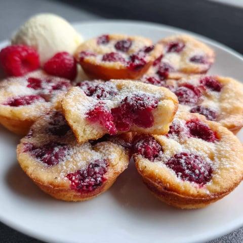 Une petite tartelette aux framboises et sans pâte posée sur un joli plateau.