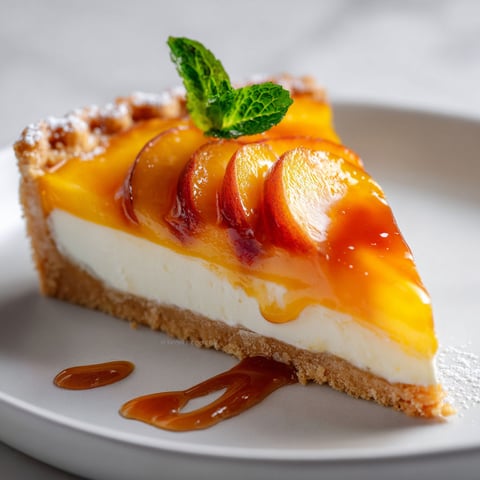 Délicieuse tarte au mascarpone et à la pêche