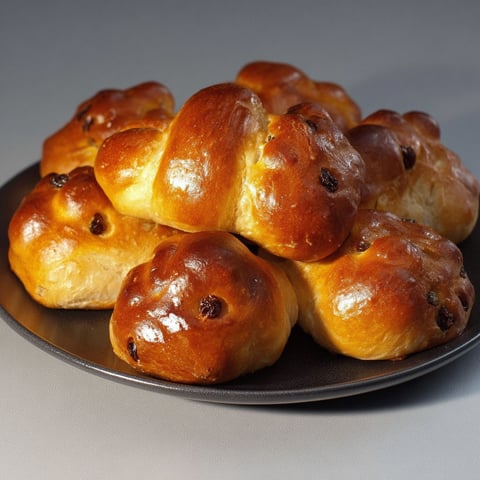 Un cougnou doré servi sur une table autour des fêtes.