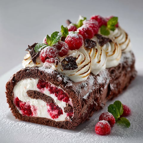 Une création glacée aux framboises et chocolat signée Lesley Chesterman.