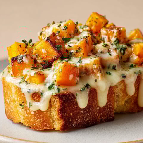 Pain à l’ail gratiné Butternut et Comté – Toasts de Noël moelleux et dorés.