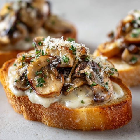 Pain à l'ail gratiné aux champignons, crème et ail, édition spéciale fêtes.