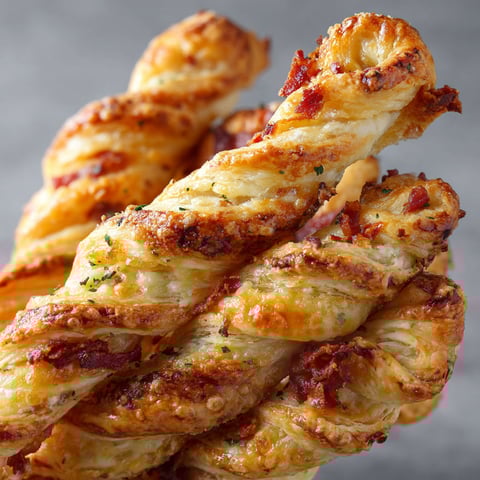 Délicieuses torsades feuilletées apéro - Petites tresses de pâte garnies de fromage et herbes, prêtes à enfourner.